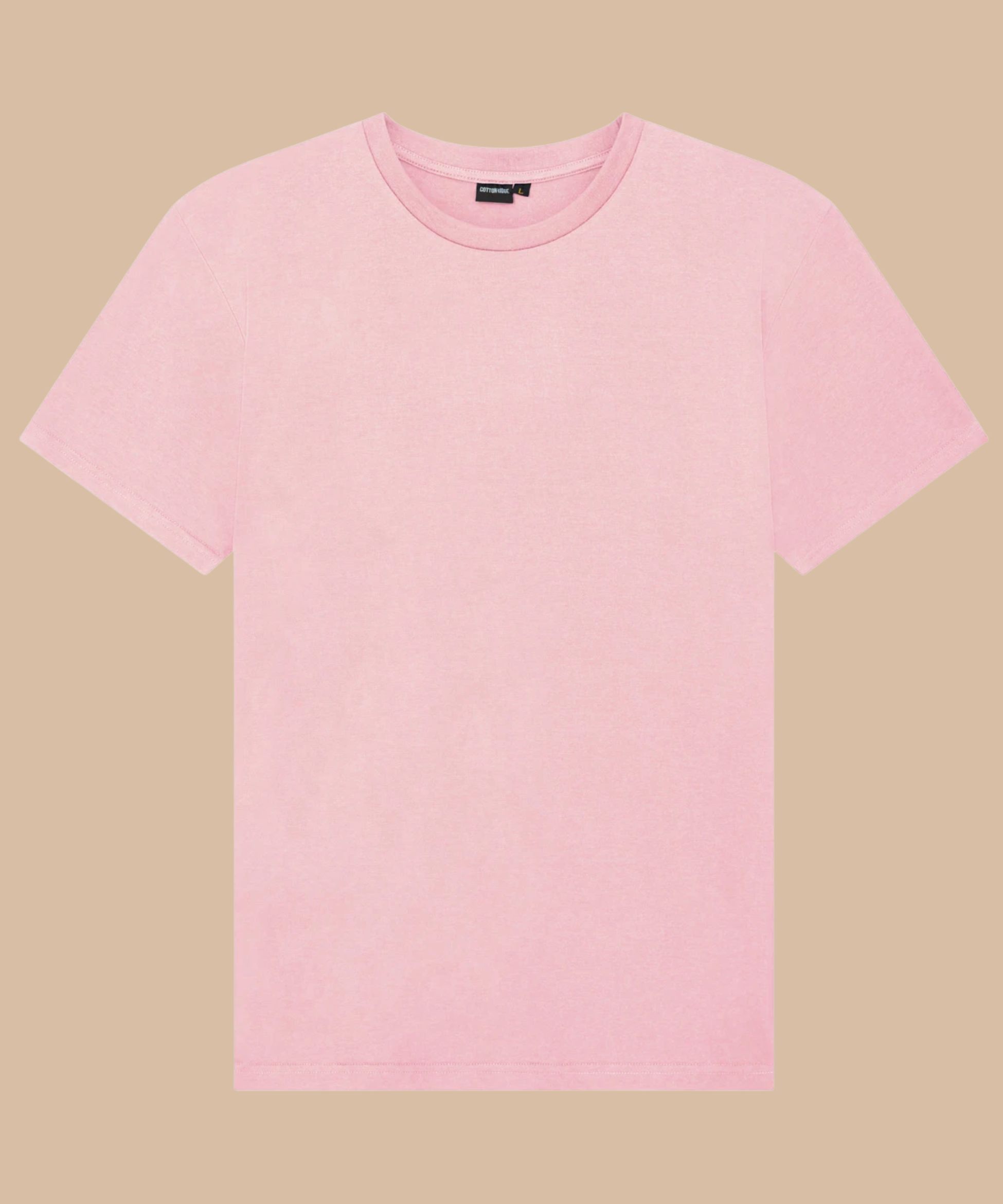 Pink t-shirt on a beige background