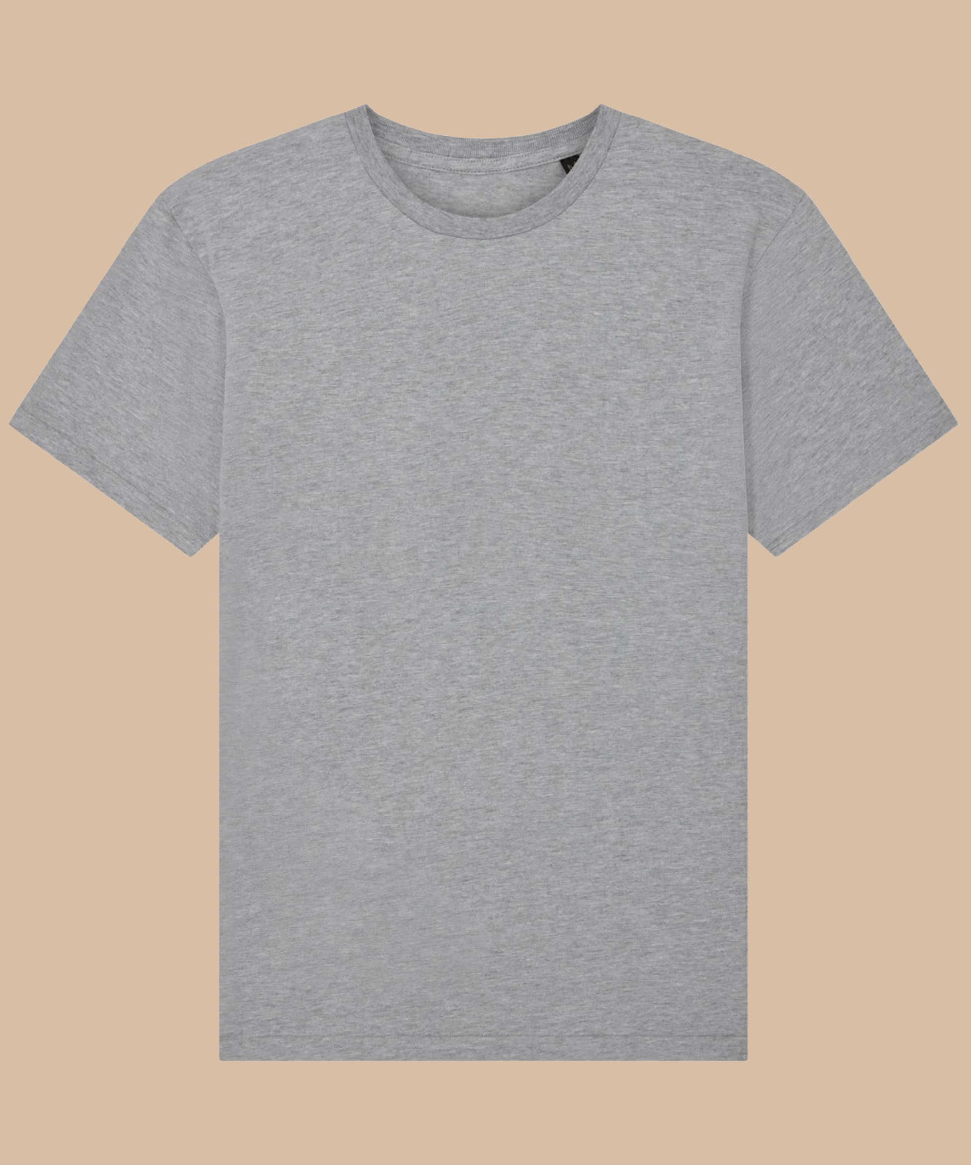 Grey t-shirt on a beige background
