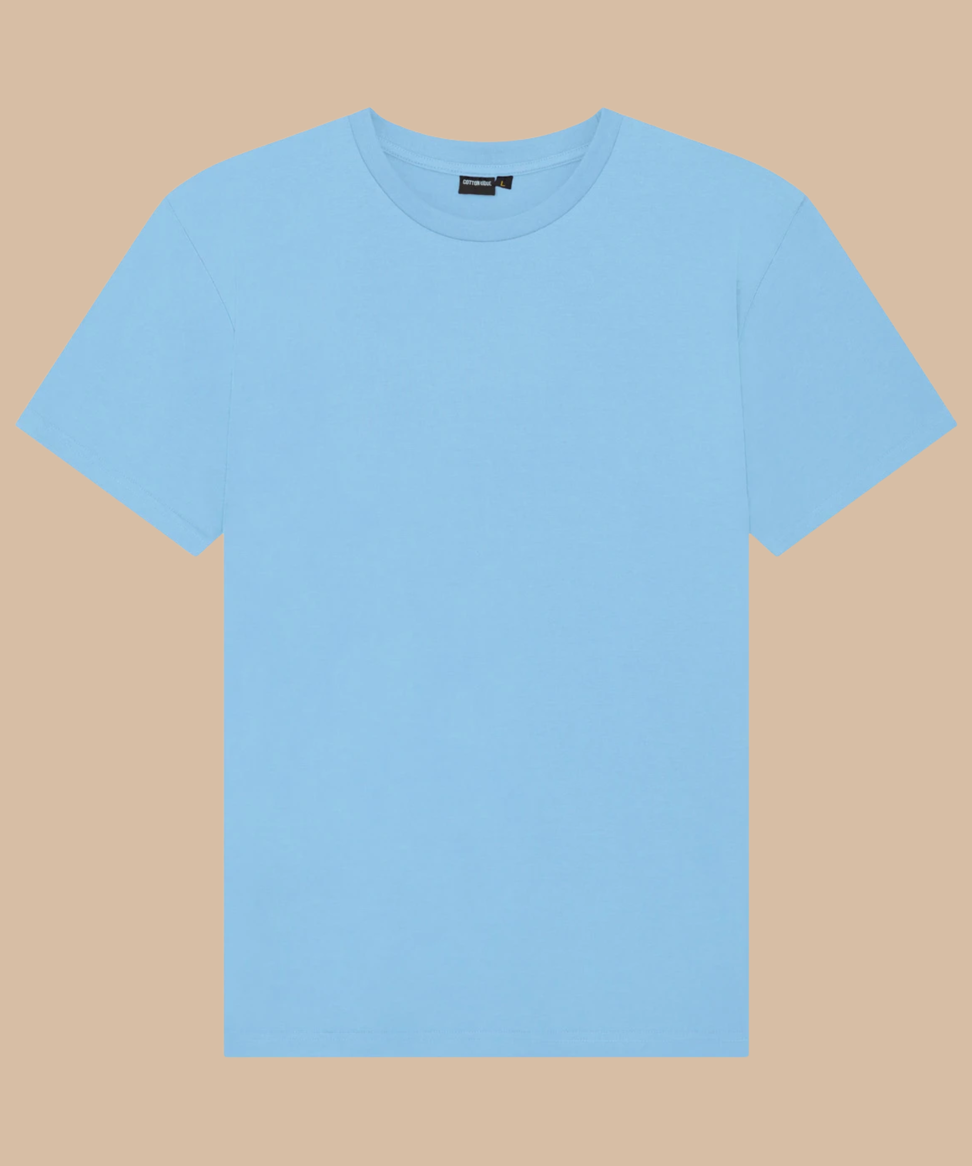 Light blue t-shirt on a beige background