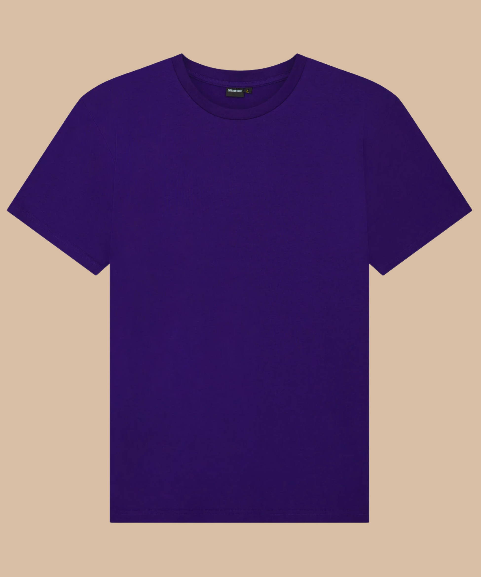 Purple t-shirt on a beige background