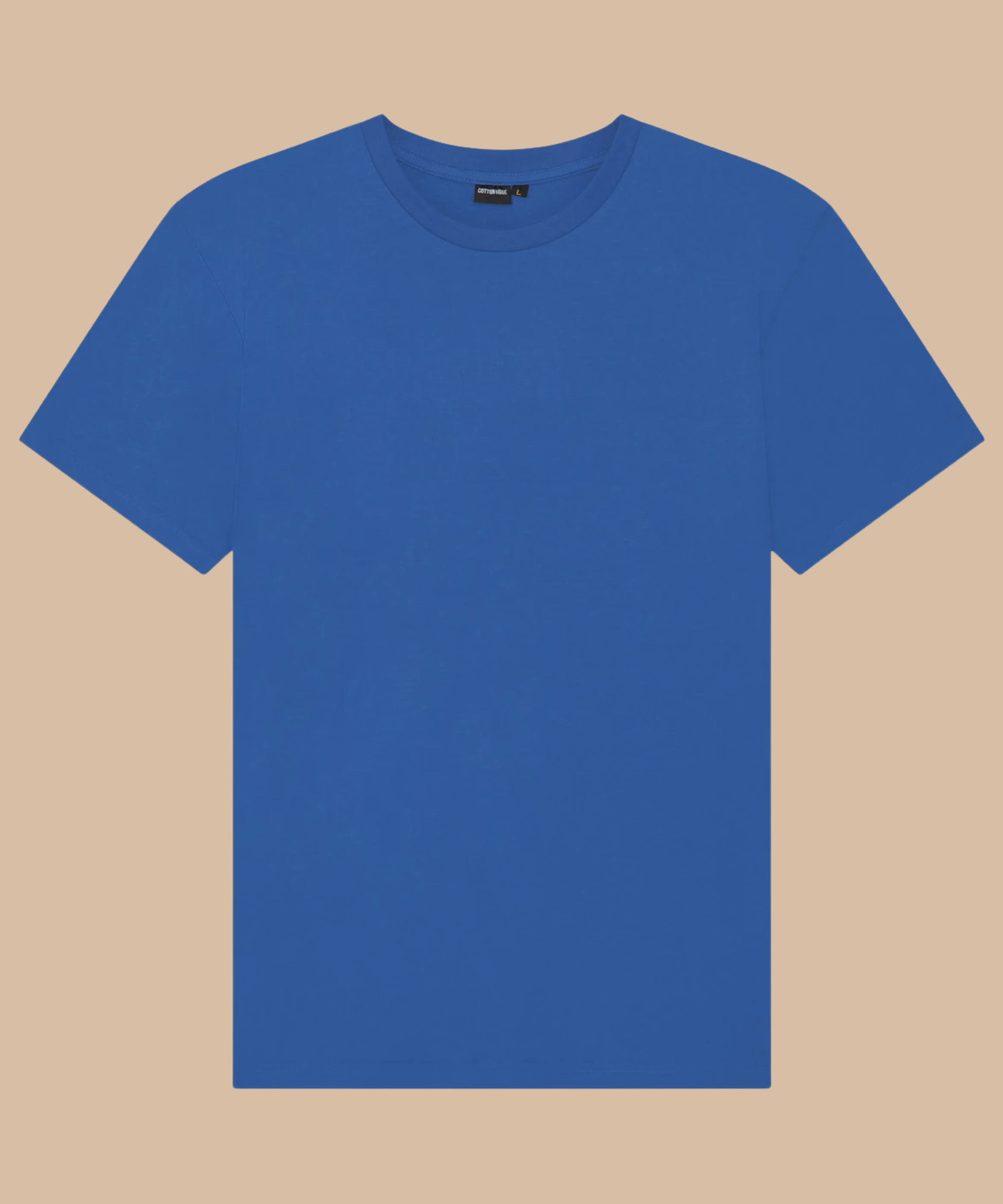 Blue t-shirt on a beige background