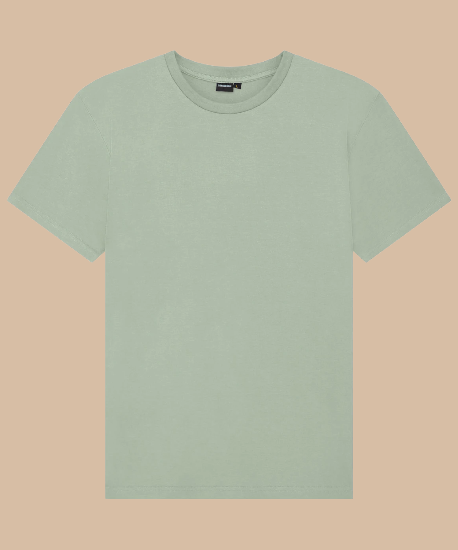 Light green t-shirt on a beige background